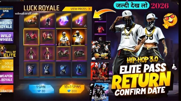 Free Fire 2026: codes and how to get the HIP HOP pass